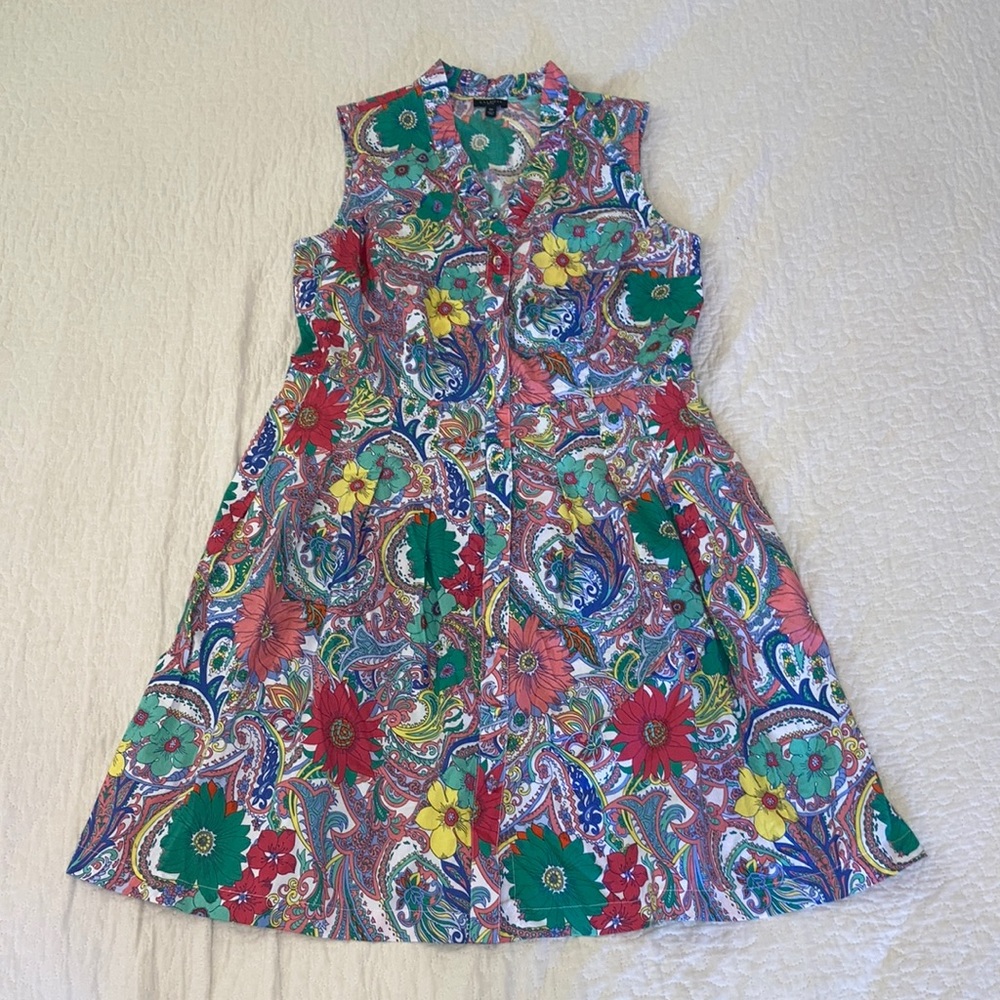 Talbots Multicolor Paisley Floral Midi Dress